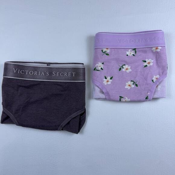 Victoria's Secret Hiphugger/Hipster - Floral Pink & Mauve Brown Panties S.L - Picture 7 of 7